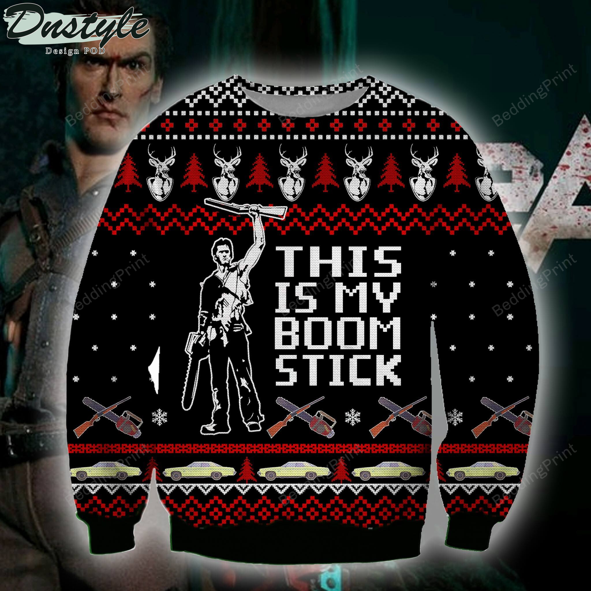 This Is My Boom Stick Army of Darkness Ugly Christmas Sweater