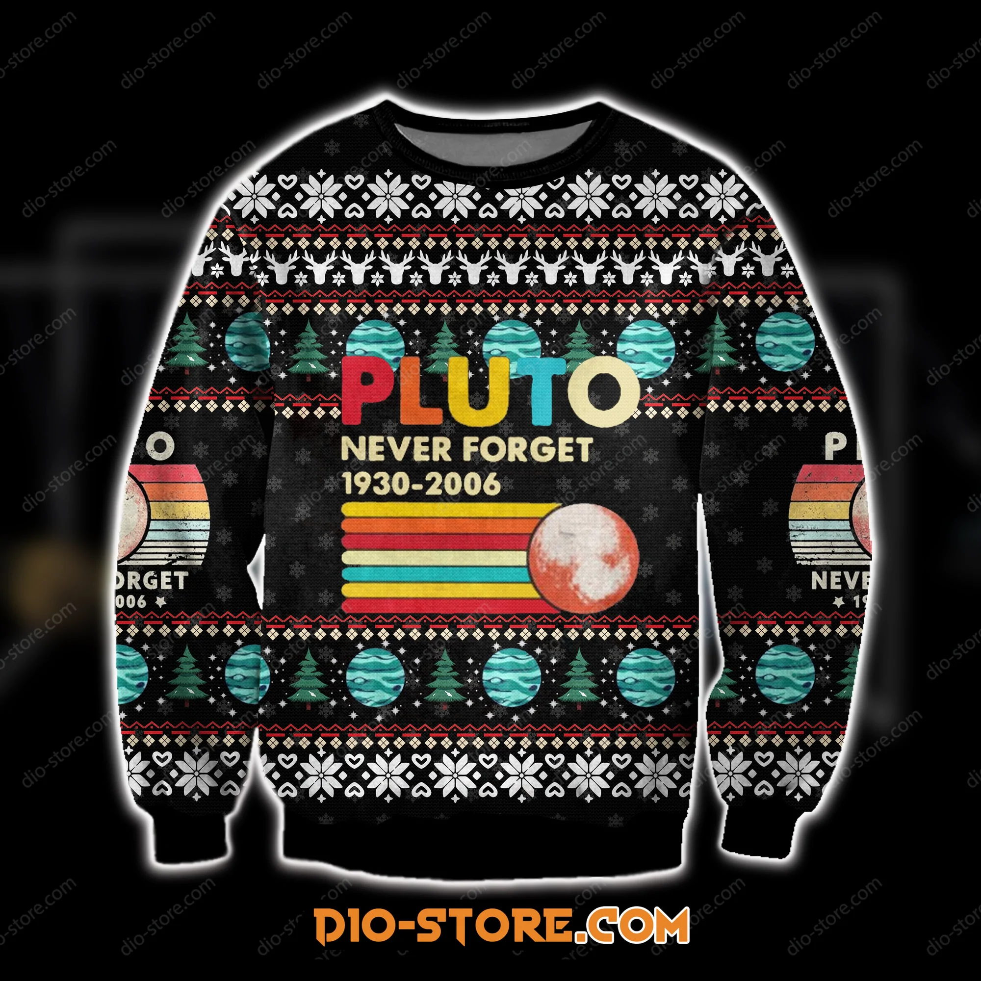 Pluto Never Forget Ugly Christmas Sweater