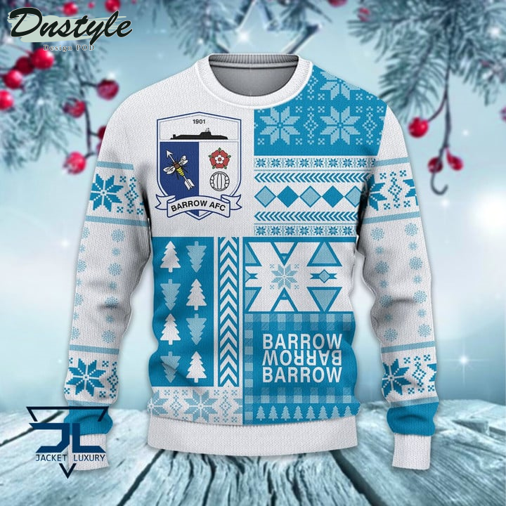 Barrow AFC Christmas Pattern 2022 Ugly Wool Sweater