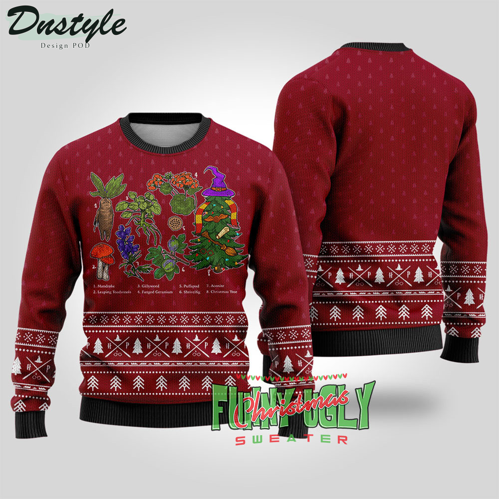 Herbology Harry Potter Cardinal Red Ugly Christmas Sweater