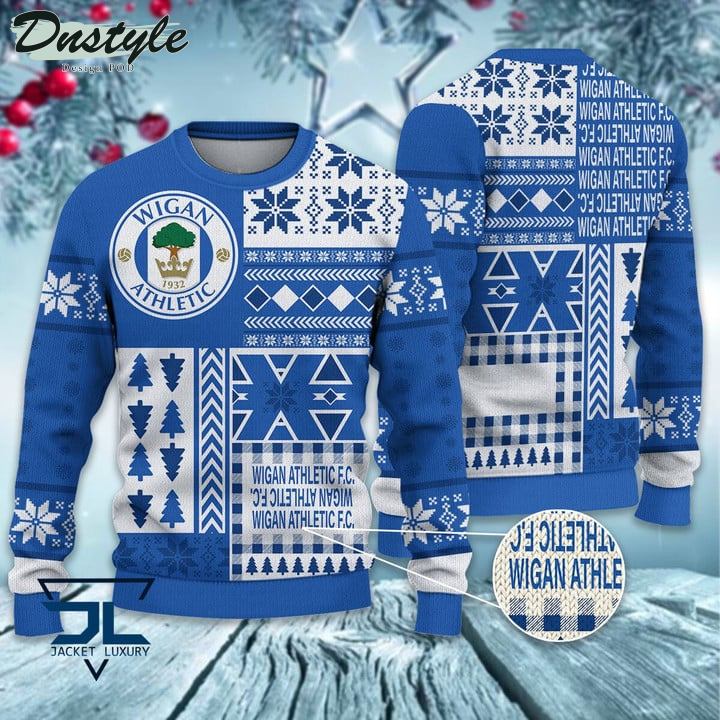 Wigan Athletic Christmas Pattern 2022 Ugly Wool Sweater