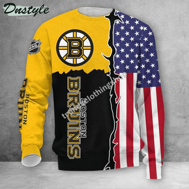 Boston Bruins American Flag 3d Hoodie Tshirt