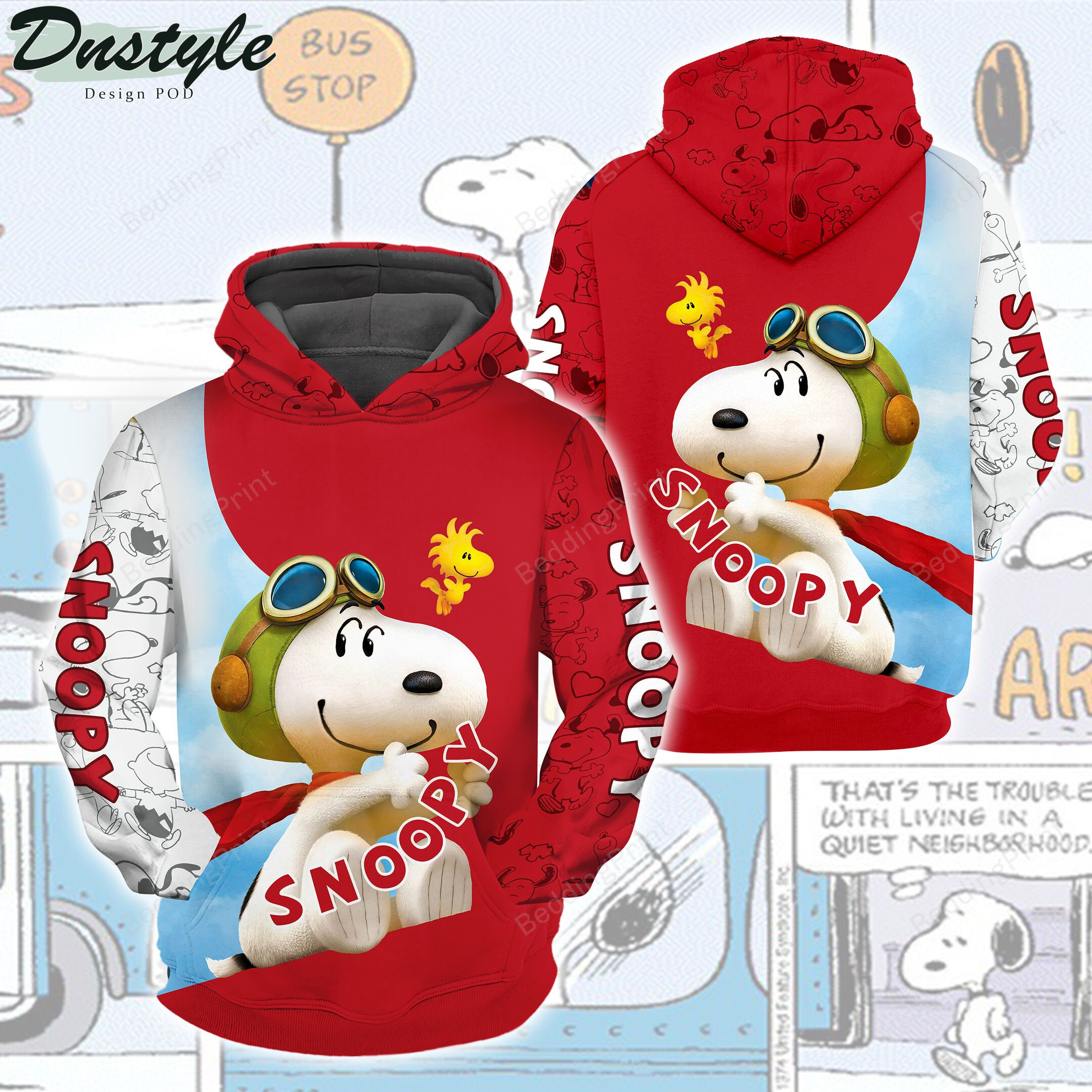 Cartoon Character Snoopy Red Ugly Christmas Sweater