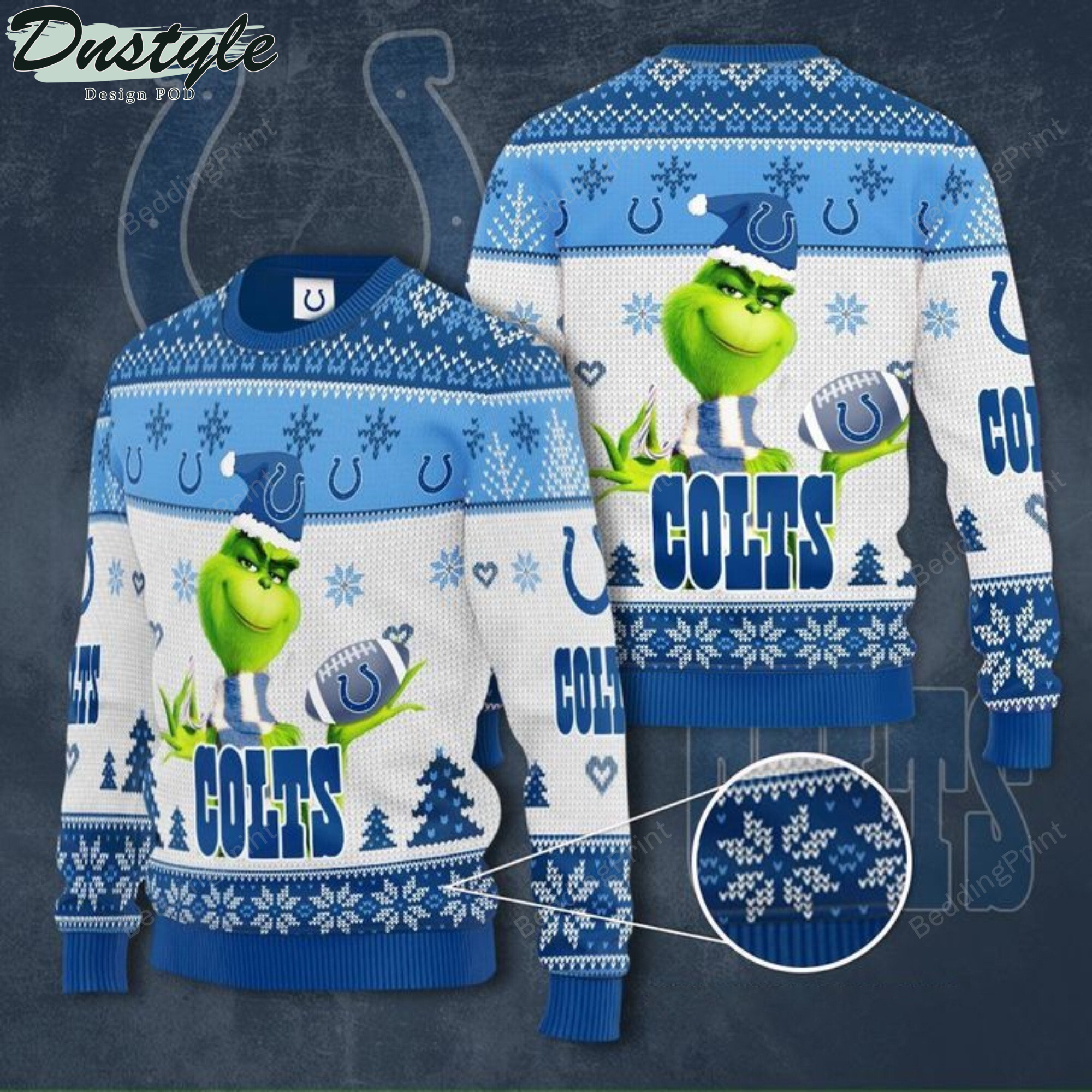 Grinch Indianapolis Colts Ugly Christmas Sweater