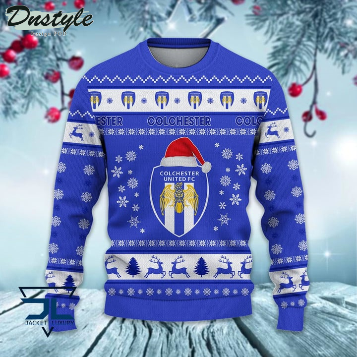 Colchester United santa hat ugly christmas sweater