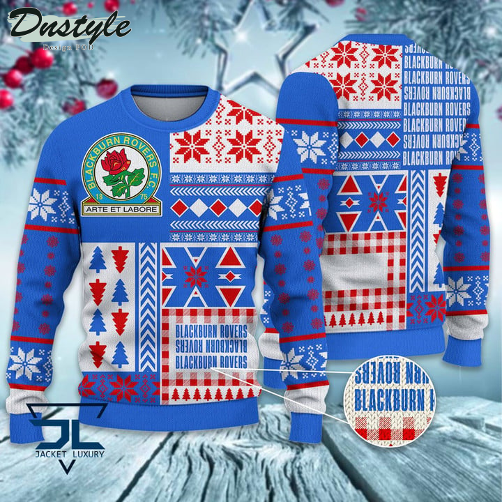 Blackburn Rovers Christmas Pattern 2022 Ugly Wool Sweater