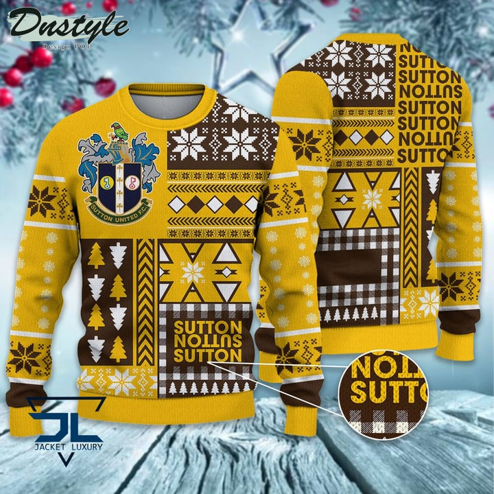Sutton United Christmas Pattern 2022 Ugly Wool Sweater