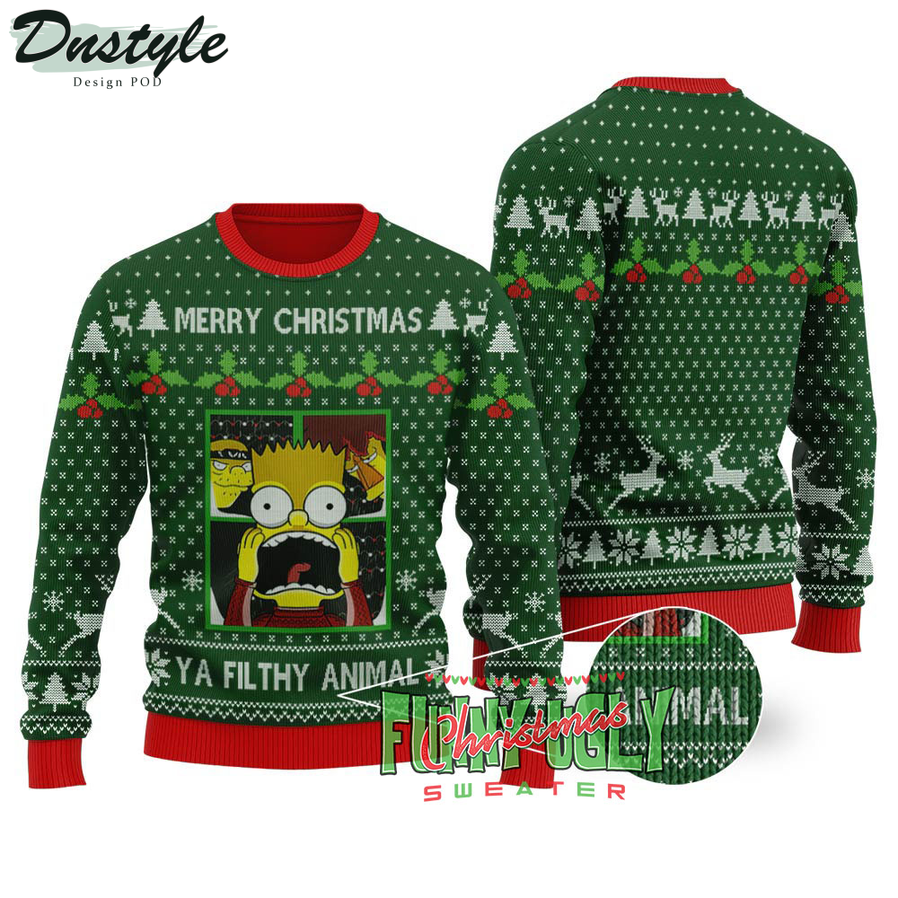 Bart Simpsons Home Alone Ugly Christmas Sweater