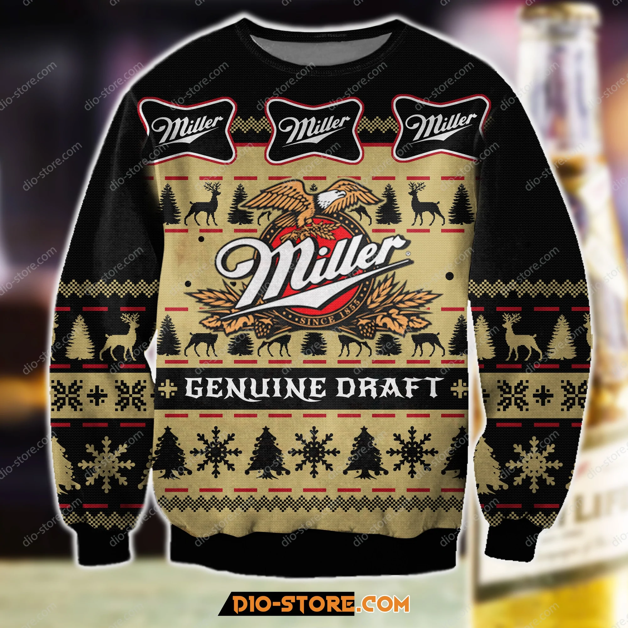 Miller Genuine Draft Beer Ugly Christmas Sweater