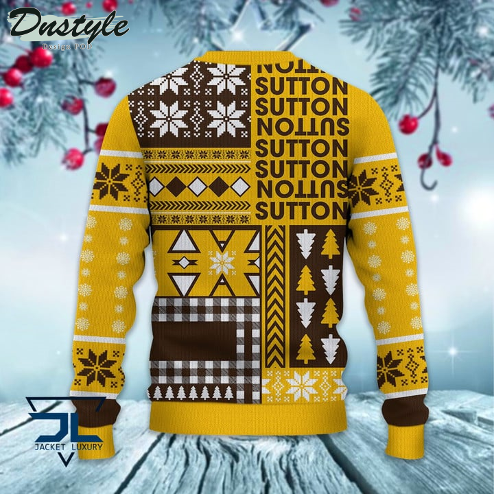 Sutton United Christmas Pattern 2022 Ugly Wool Sweater