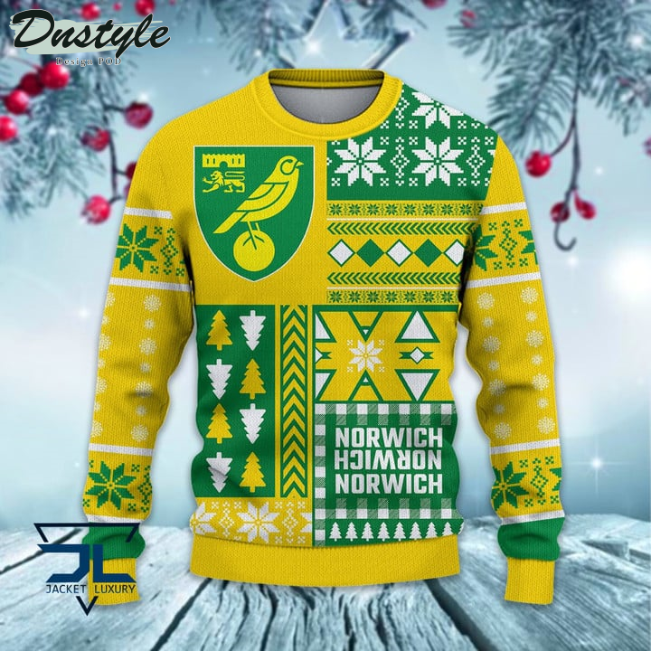 Norwich City Christmas Pattern 2022 Ugly Wool Sweater