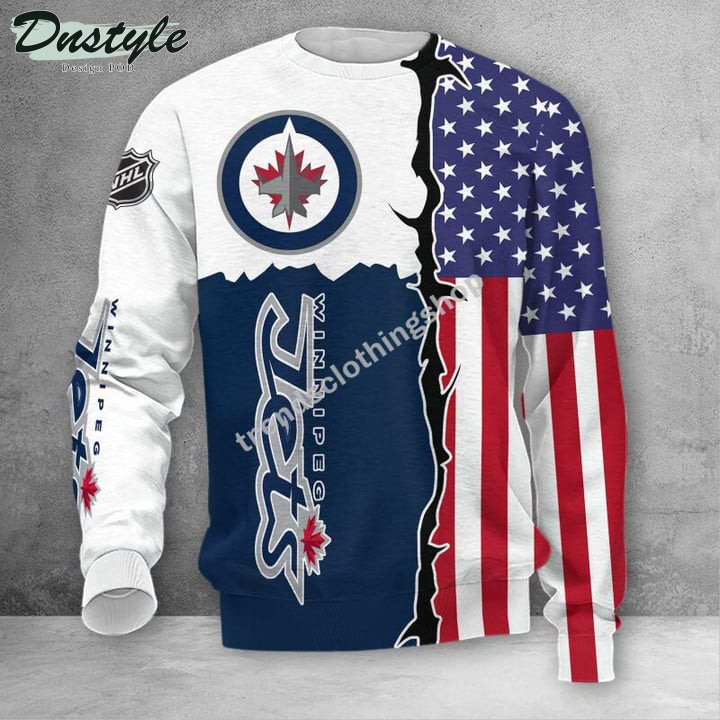 Winnipeg Jets American Flag 3d Hoodie Tshirt