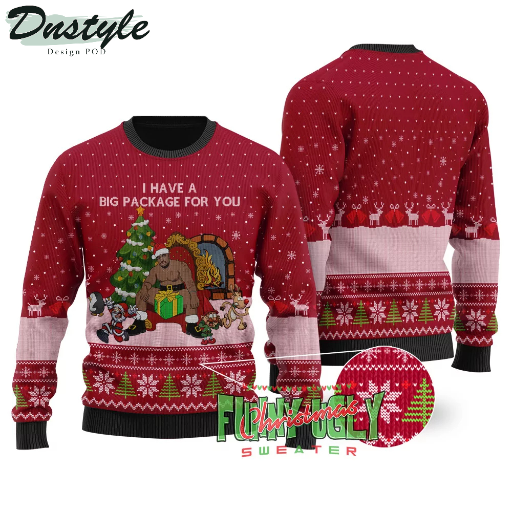 I Have A Big Package For You Barry Wood Ugly Christmas Sweater