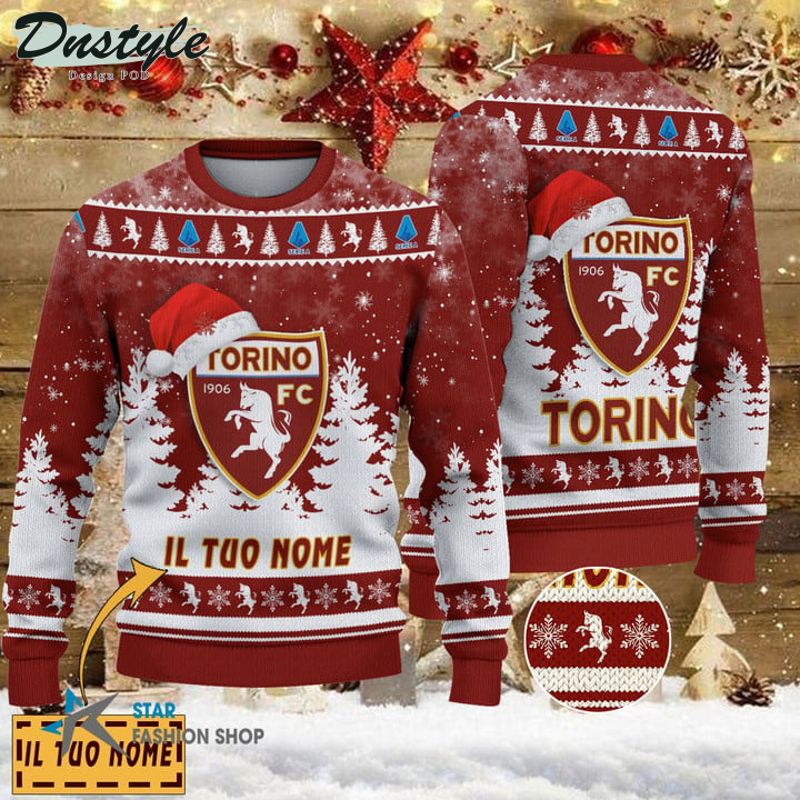 Torino Football Club il tuo nome brutto maglione natalizio