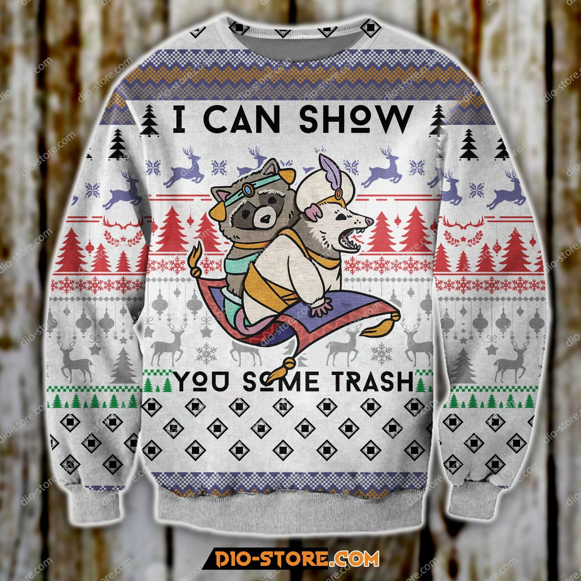 Raccon I Can Show You Some Trash Ugly Christmas Sweater
