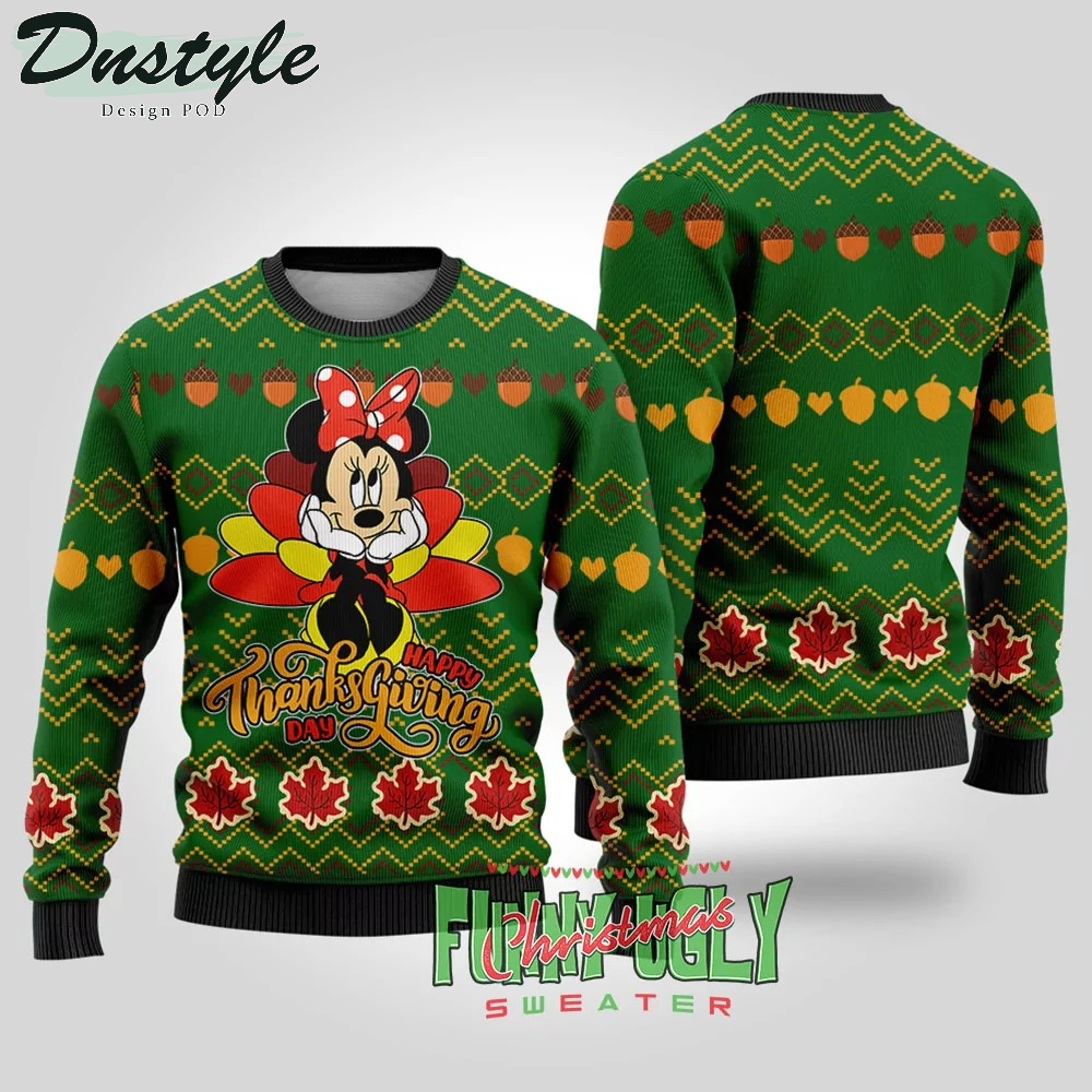 Disney Minnie Thanksgiving Ugly Christmas Sweater