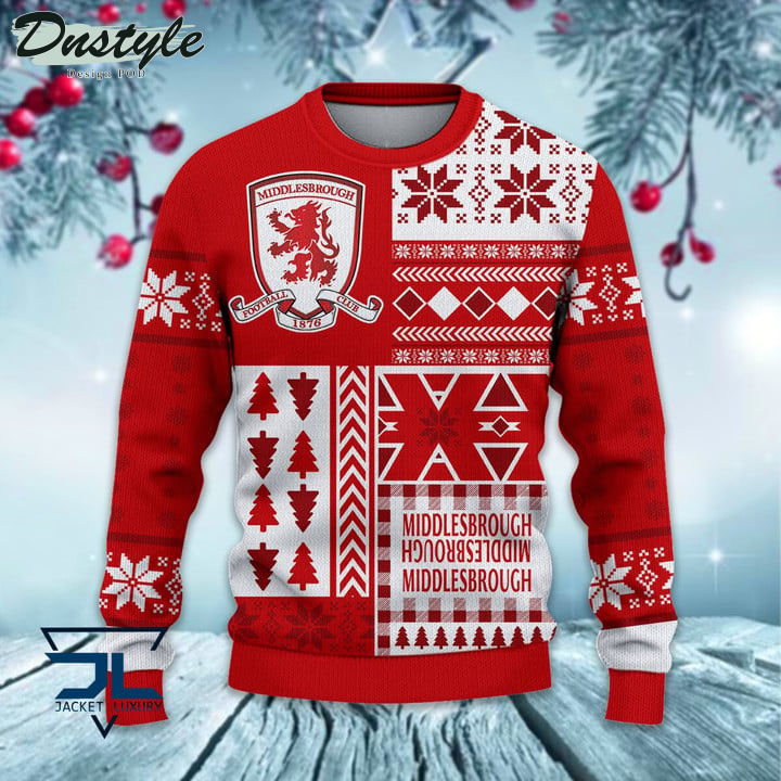 Middlesbrough F.C Christmas Pattern 2022 Ugly Wool Sweater