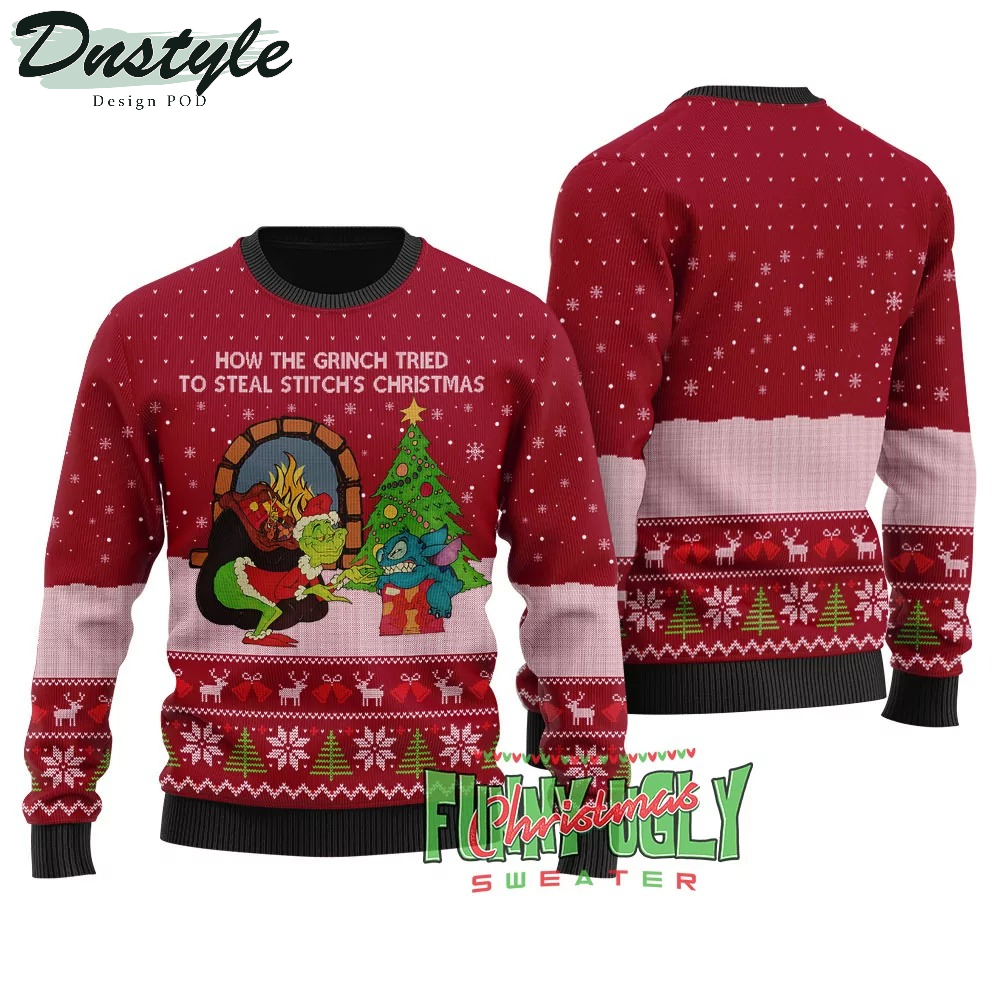 Grinch Stealing Stitch’s Ugly Christmas Sweater