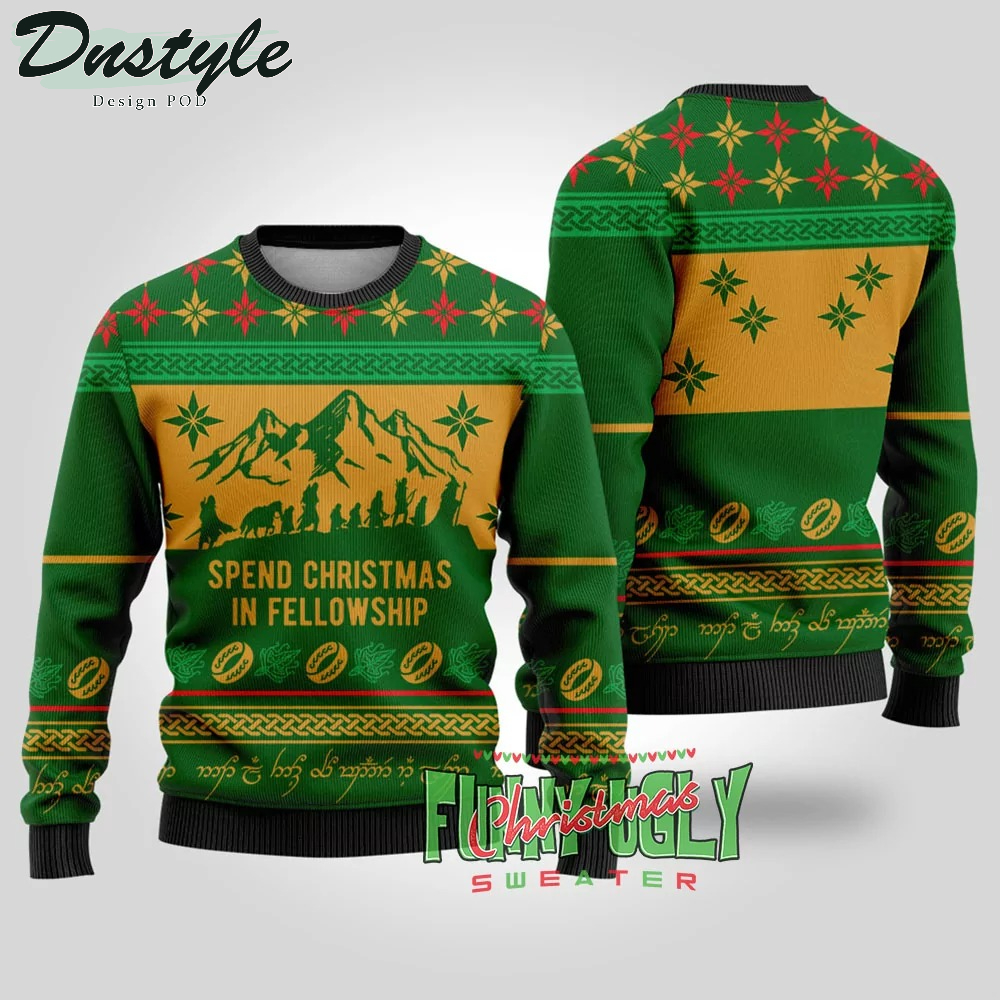 Fellowship Of The Rings Ugly Christmas Sweater