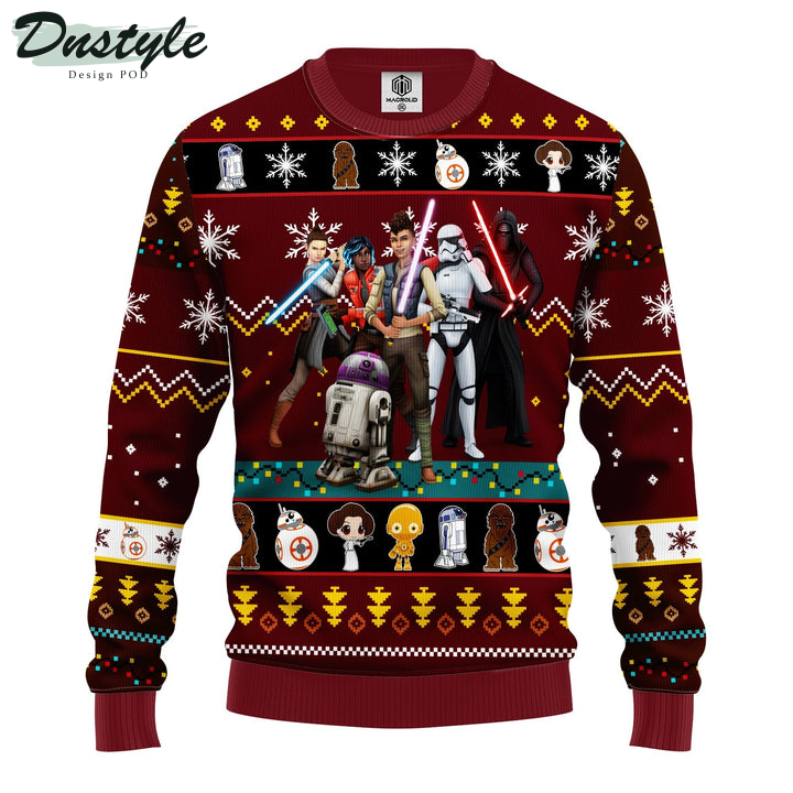 Star Wars Dark R2 D2 Stormtrooper Darth Vader Red Ugly Christmas Sweater