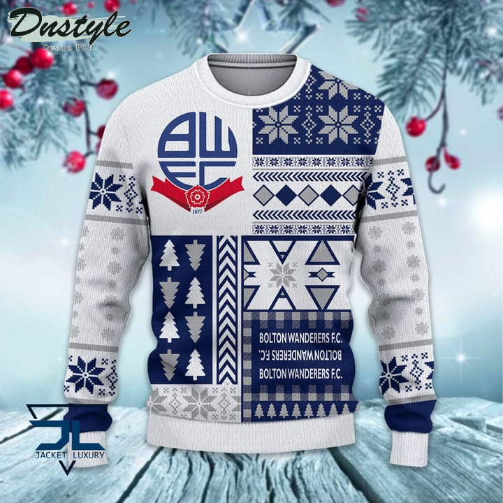 Bolton Wanderers Christmas Pattern 2022 Ugly Wool Sweater