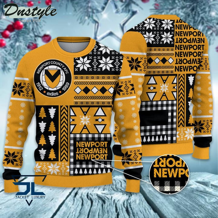 Harrogate Town AFC Christmas Pattern 2022 Ugly Wool Sweater