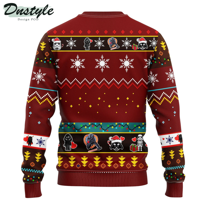 Star Wars Darth Vader Pattern Red Ugly Christmas Sweater