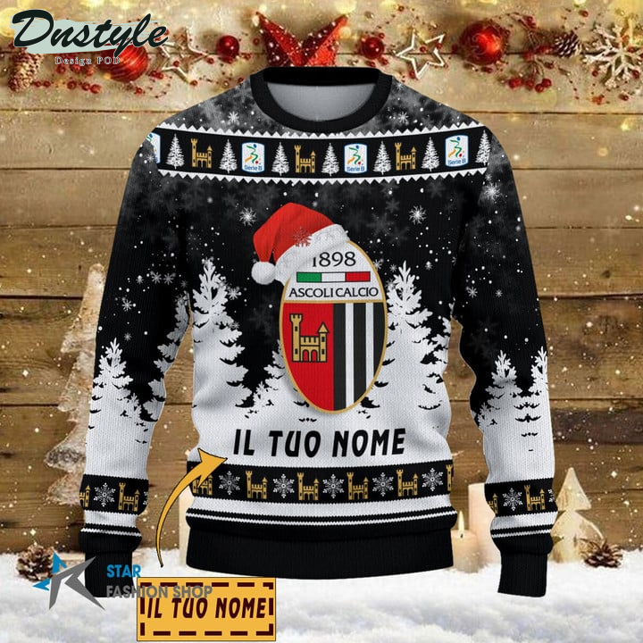 Ascoli Calcio 1898 il tuo nome brutto maglione natalizio