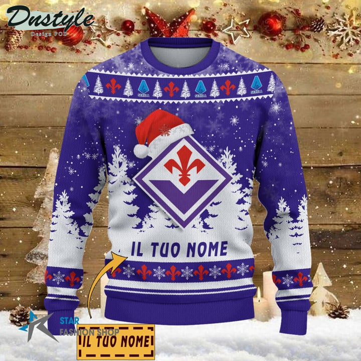 ACF Fiorentina il tuo nome brutto maglione natalizio