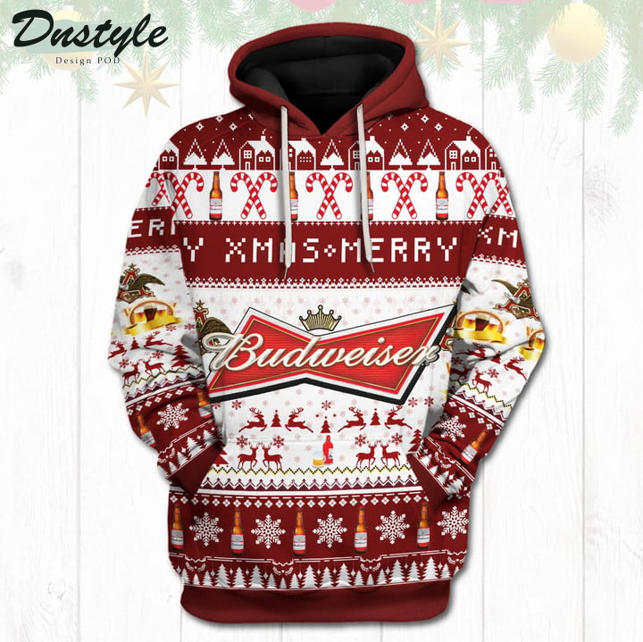Budweiser Snowflake Christmas 3D Hoodie Tshirt