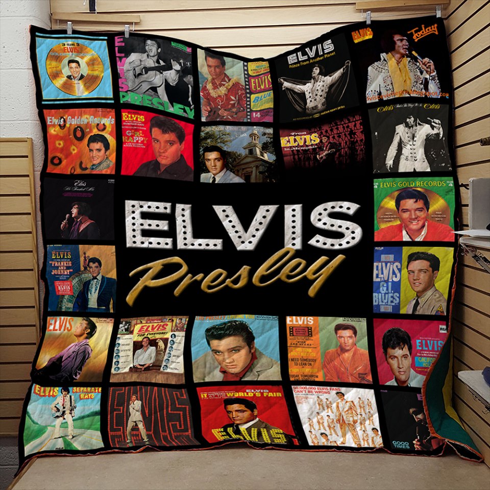 Elvis Presley Rock and Roll Quilt Blanket