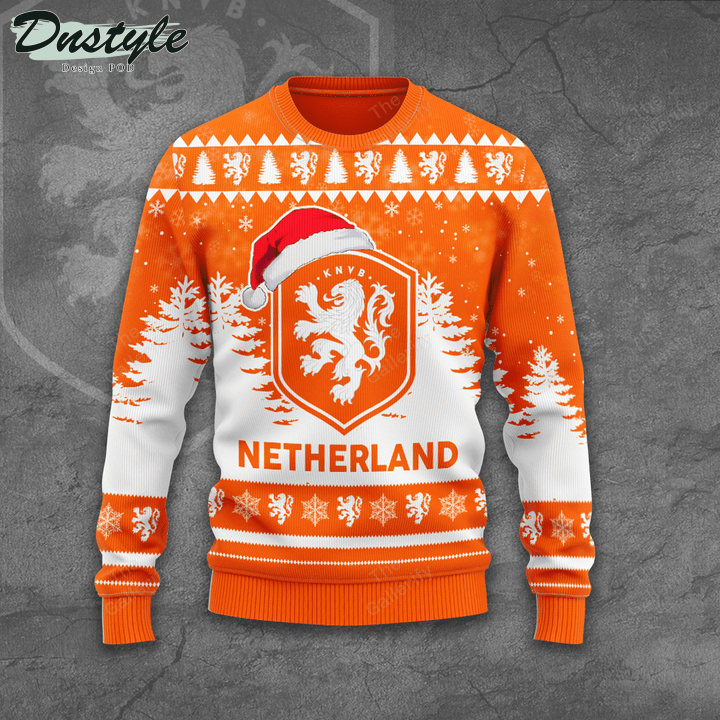 Netherland national football team santa hat ugly christmas sweater