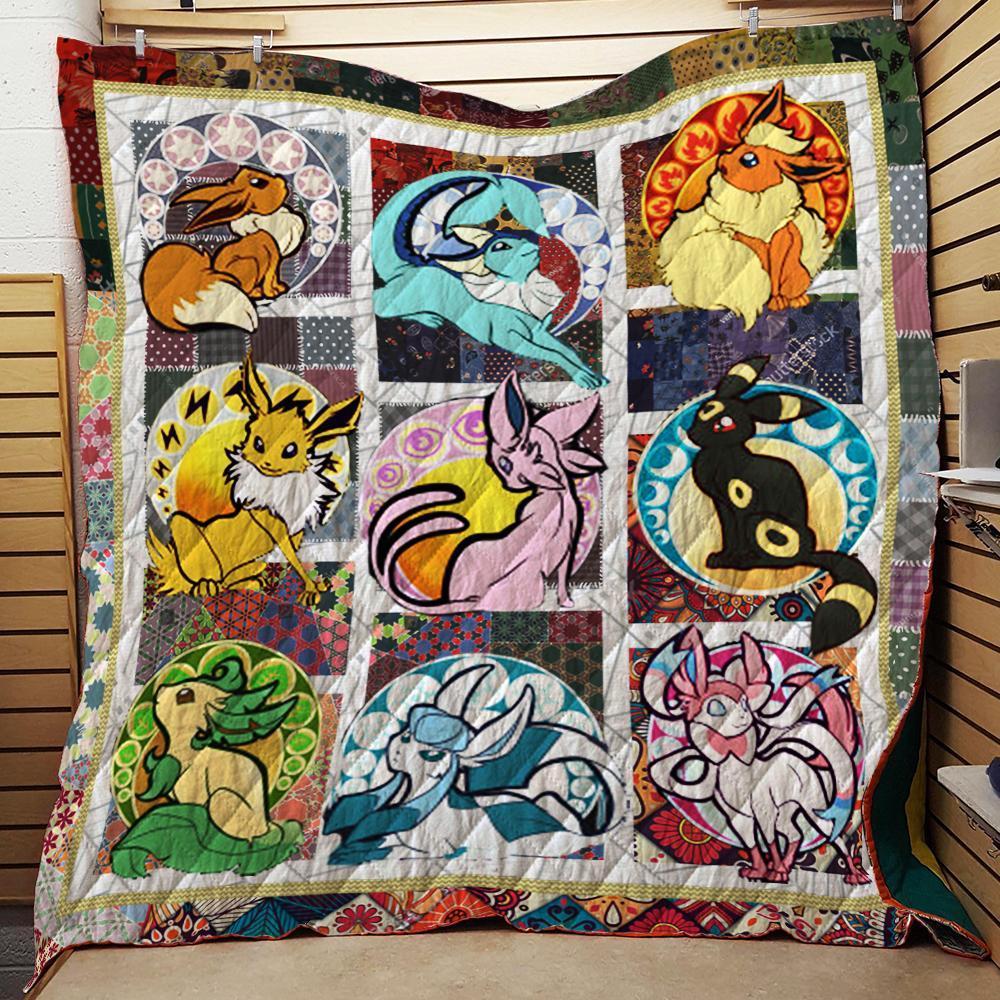 Pokémon Eevee Evolution Quilt Blanket