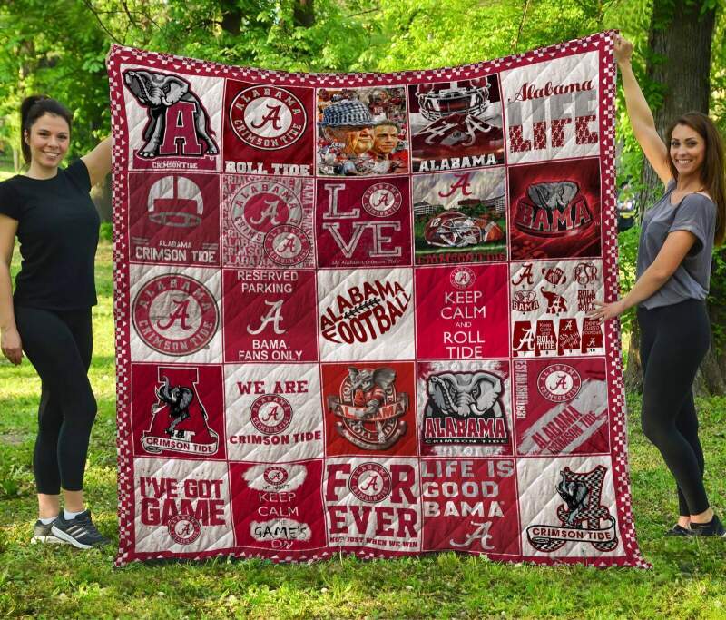 Alabama Crimson Tide Football Keep Calm And Roll Tide Quilt Blanket