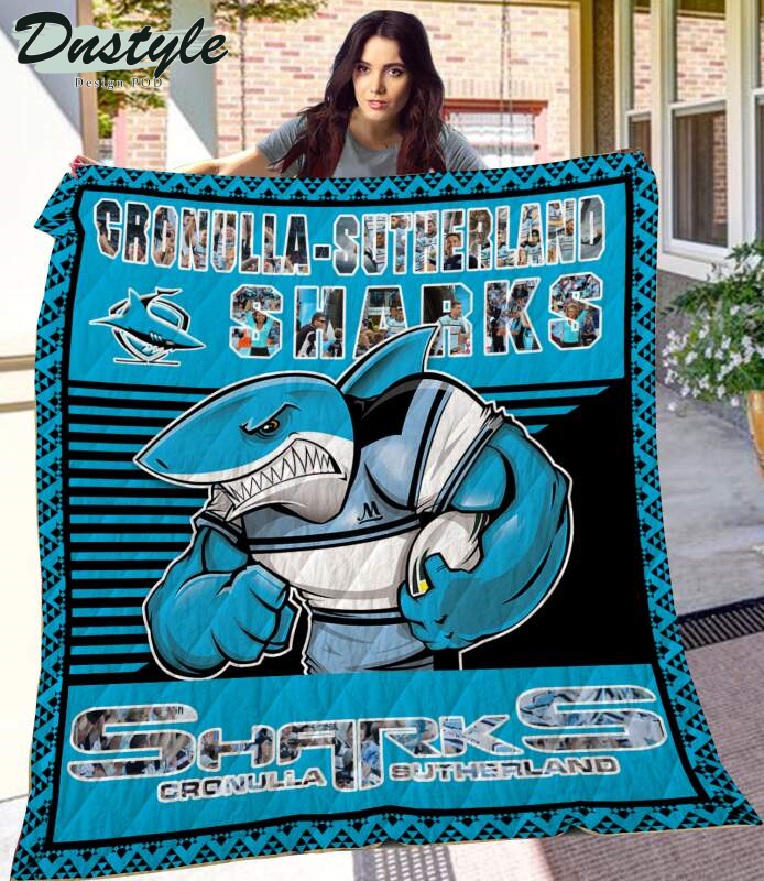 Cronulla Sutherland Sharks Mascot Quilt Blanket