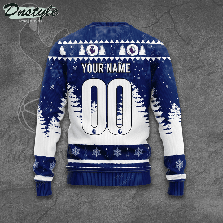 Personalized Tottenham Hotspur Santa Hat Ugly Christmas Sweater