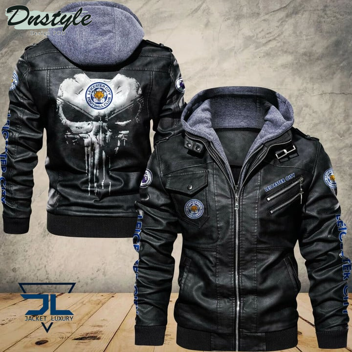 Leicester City F.C Skull Leather Jacket