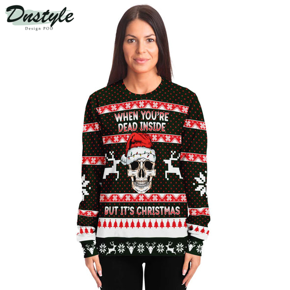 Skull Santa Hat When You're Dead Inside But It's Ugly Chrismas Sweater