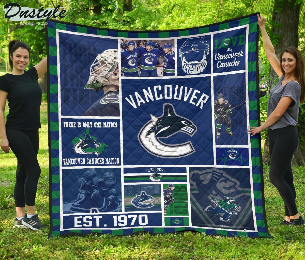Vancouver Canucks Hockey There Is Only One Nation Est 1970 Quilt Blanket