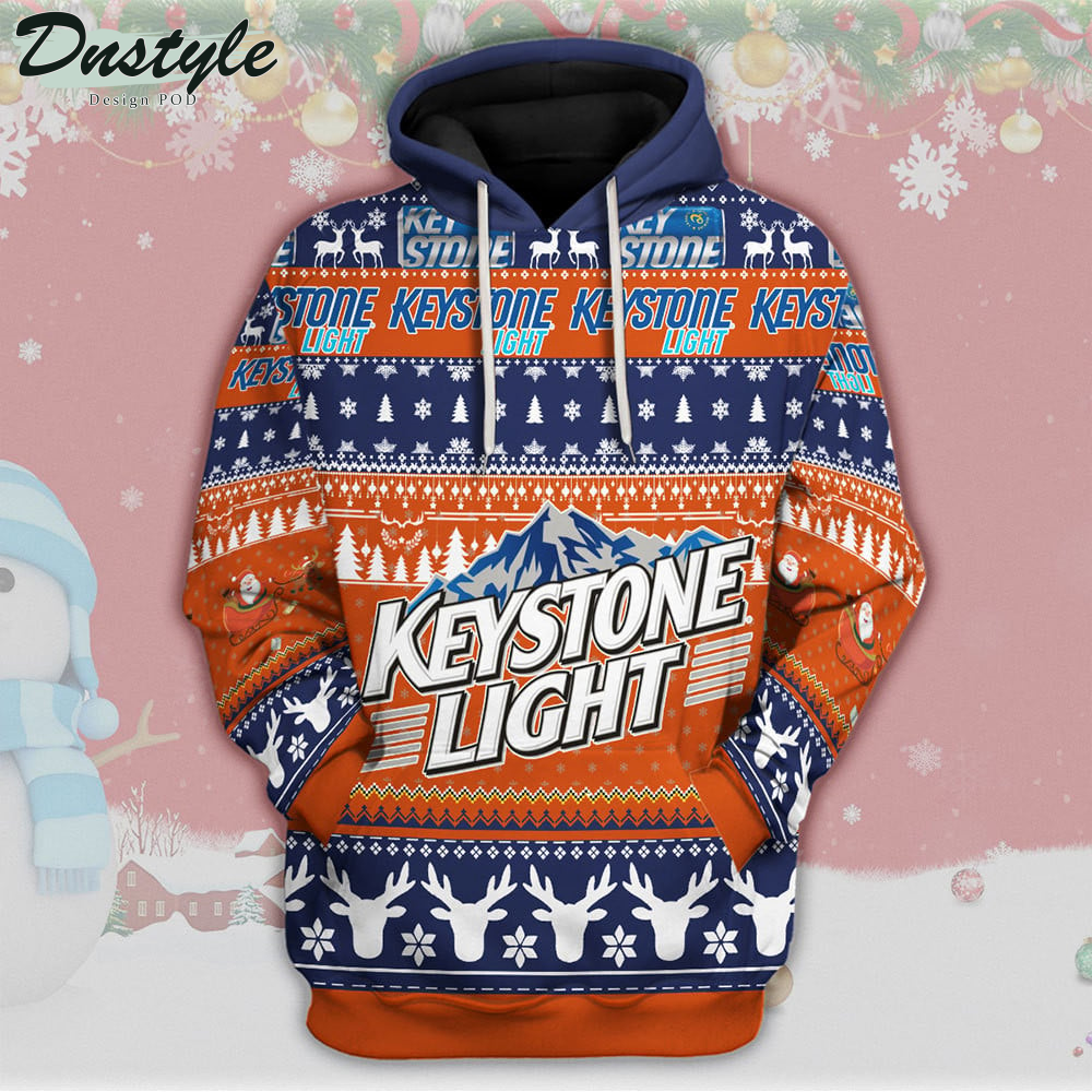 Keystone Light Snowflake Christmas 3D Hoodie Tshirt