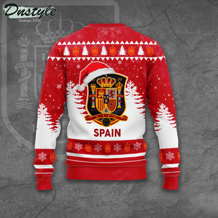 Spain national football team santa hat ugly christmas sweater