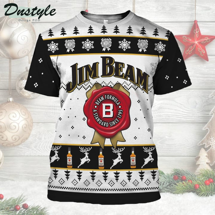 Jim Beam Formula Reindeer Christmas 3D Hoodie Tshirt