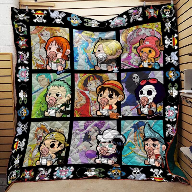 One Piece Strawhat Babies Anime Quilt Blanket