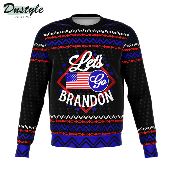 Let's Go Brandon American Flag Ugly Chrismas Sweater