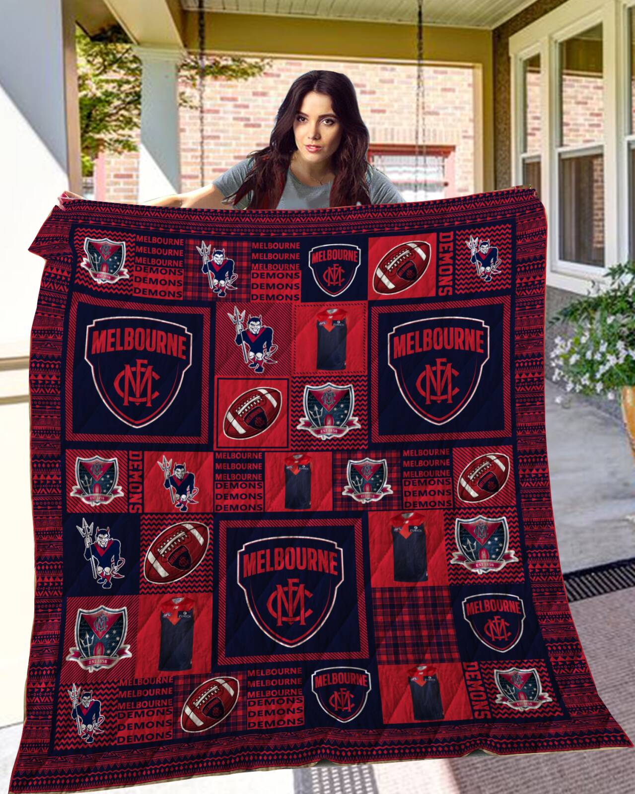Melbourne Demons Football Club Quilt Blanket