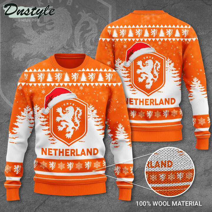 Netherland national football team santa hat ugly christmas sweater