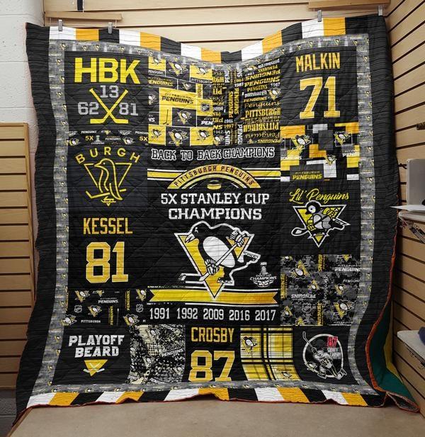 Pittsburgh Penguins Back To Back Champions Quilt Blanket