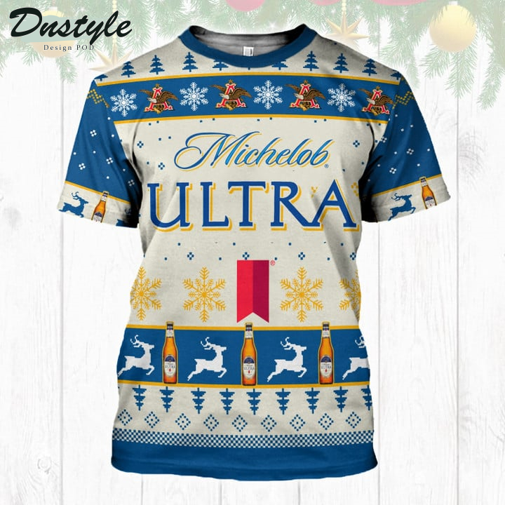 Michelob Ultra Snowflake Christmas 3D Hoodie Tshirt