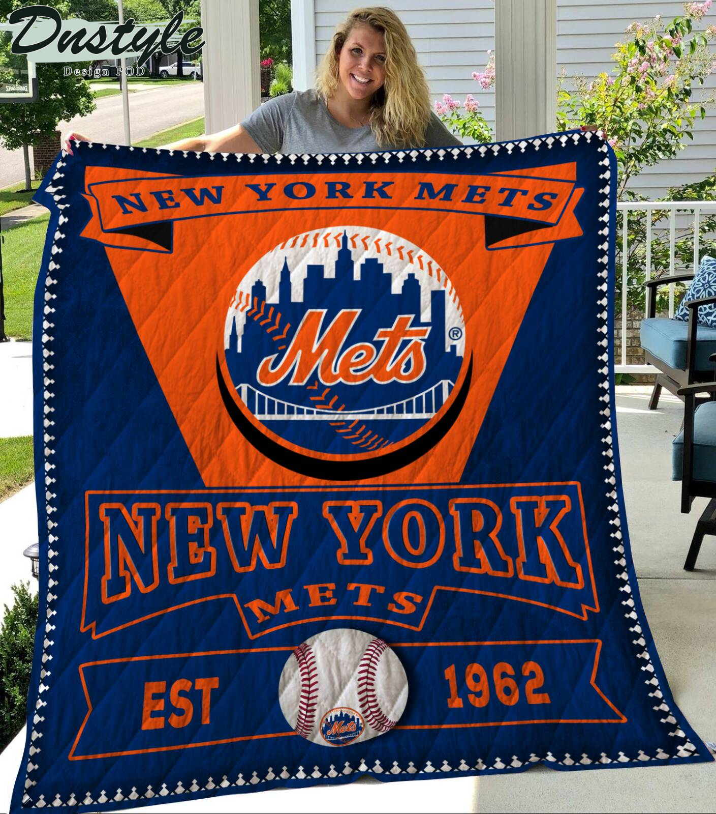 New York Mets Est 1962 Quilt Blanket