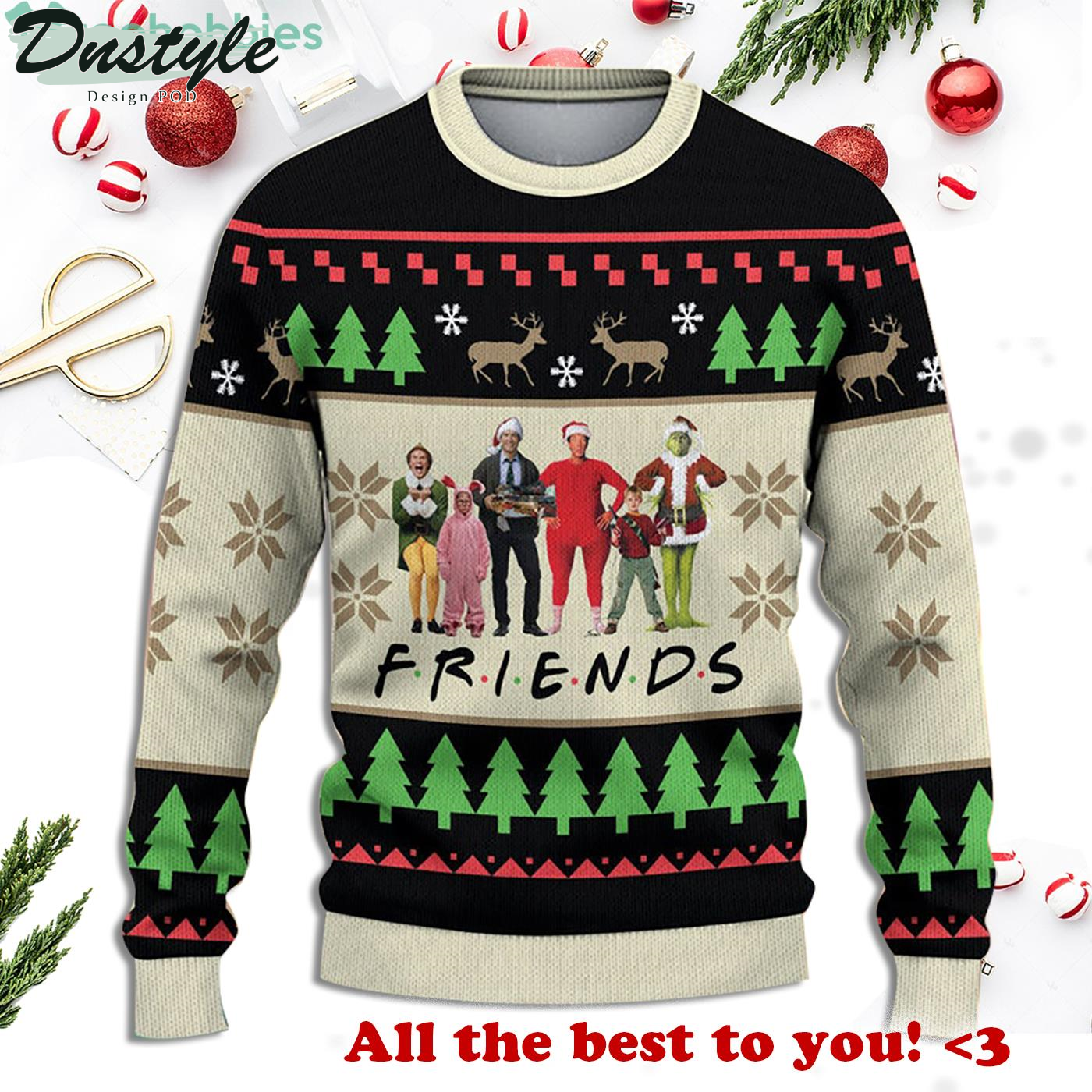 Friends Home Alone The Grinch Ugly Christmas Sweater